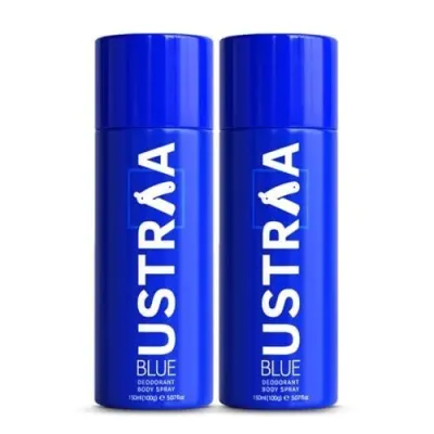 Ustraa Blue Spray Deodorant For Men - 2 X 150Ml | Cool, Aquatic Fragrance | Boosts Freshness | Fights Bad Odour, Prevents Itching & Irritati at ₹233