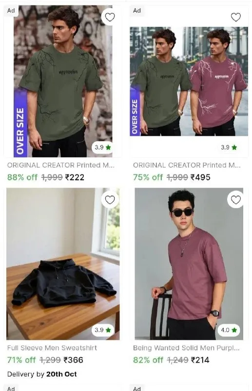 Mens combo of tshirt grab now