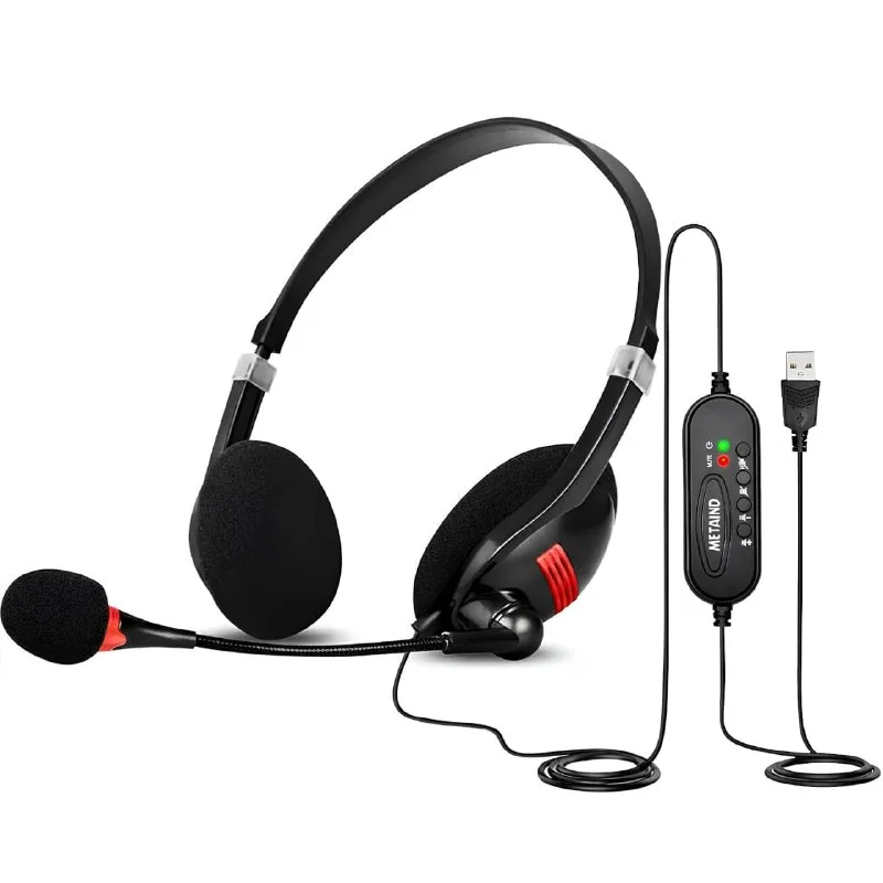 Metaind USB Headphone with Noise-Canceling Mic | Ideal for Teams, Zoom, Office & Call Center Use at ₹845
