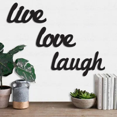 Art Street Live Love Laugh MDF Plaque Painted Cutout Ready To Hang Home Decor Wall Art at ₹173