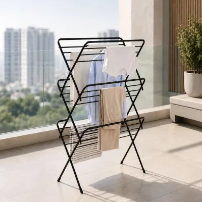 Lifelong Foldable Alloy Steel Cloth Drying Stand for Balcony at ₹1,044