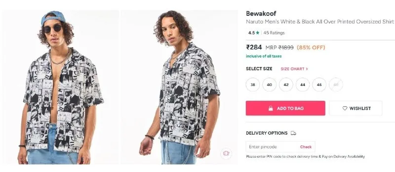 Bewakoof Shirt at ₹284