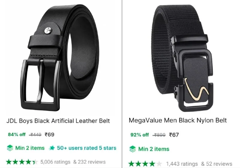 Men Leather Belt at ₹69