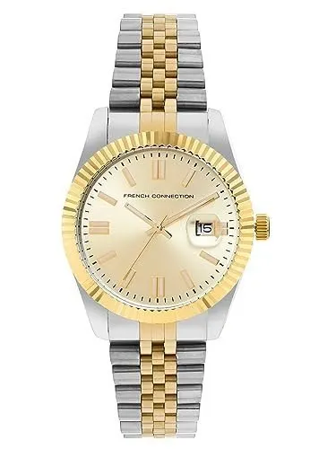 French Connection Silver, Gold, Stainless Steel Spring-Summer 2023 Analog Champion Dial Men's Watch-Fcp41Tm at ₹1,676