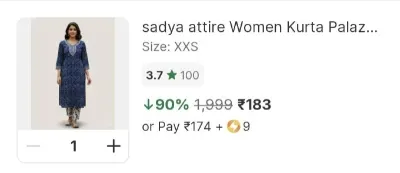 Cotton Kurta Set at ₹183