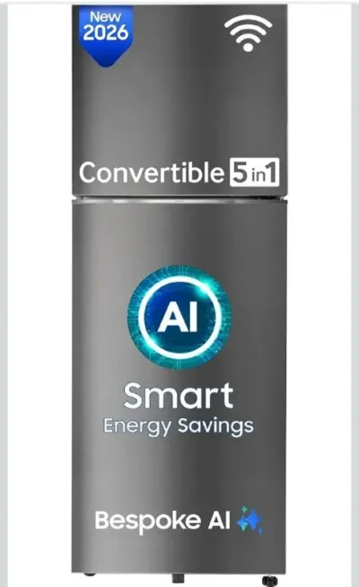 Samsung 330 L, 3 Star, Convertible 5-in-1, Digital Inverter, Frost Free Double Door, WiFi Bespoke AI Refrigerator at ₹33,990