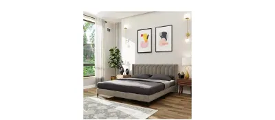 Royaloak Meadow Upholstered Queen Bed at ₹11,999