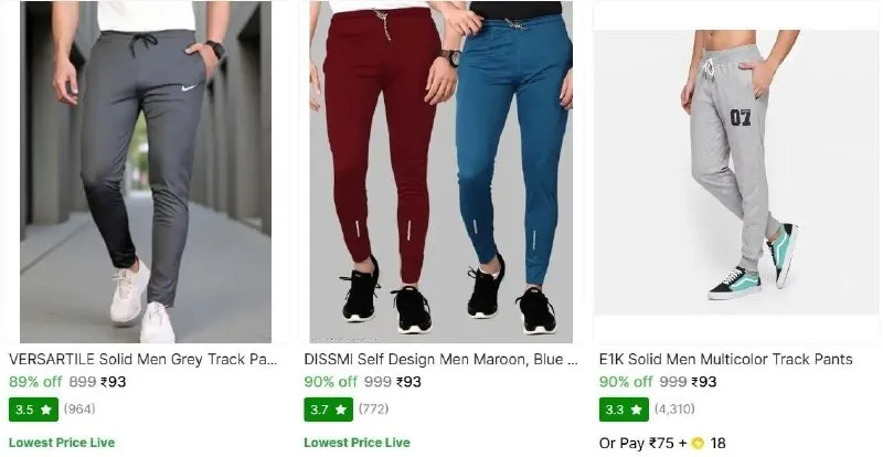 Men's Trackpants from ₹93