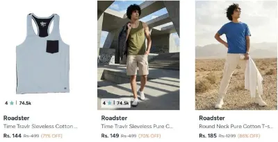 Upto 89% Off On Roadster Clothing