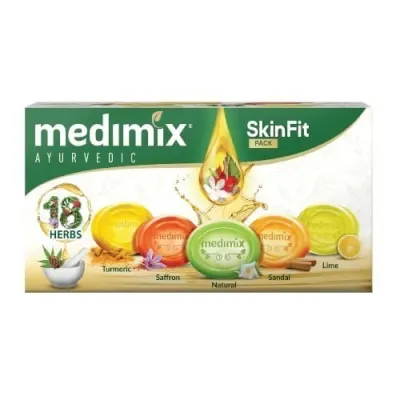 Medimix Ayurvedic Skinfit Bathing Soaps 125g (Pack of 5)| for Healthy & Protected, Cool & Fresh, Soft & Supple, Radiant & Glowing Body | Par at ₹199