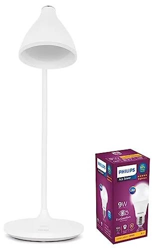 PHILIPS Sky 5W Rechargeable Touch Controlled LED Table Lamp | Desk Lamp with Brightness Control 9-Watts E27 LED Warm White LED Bulb, Pack of at ₹949