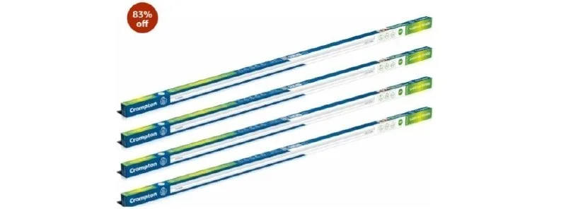 Crompton Laser Ray Smile 20W LED Batten, 4 Feet | 6500K, Pack of 4 at ₹399