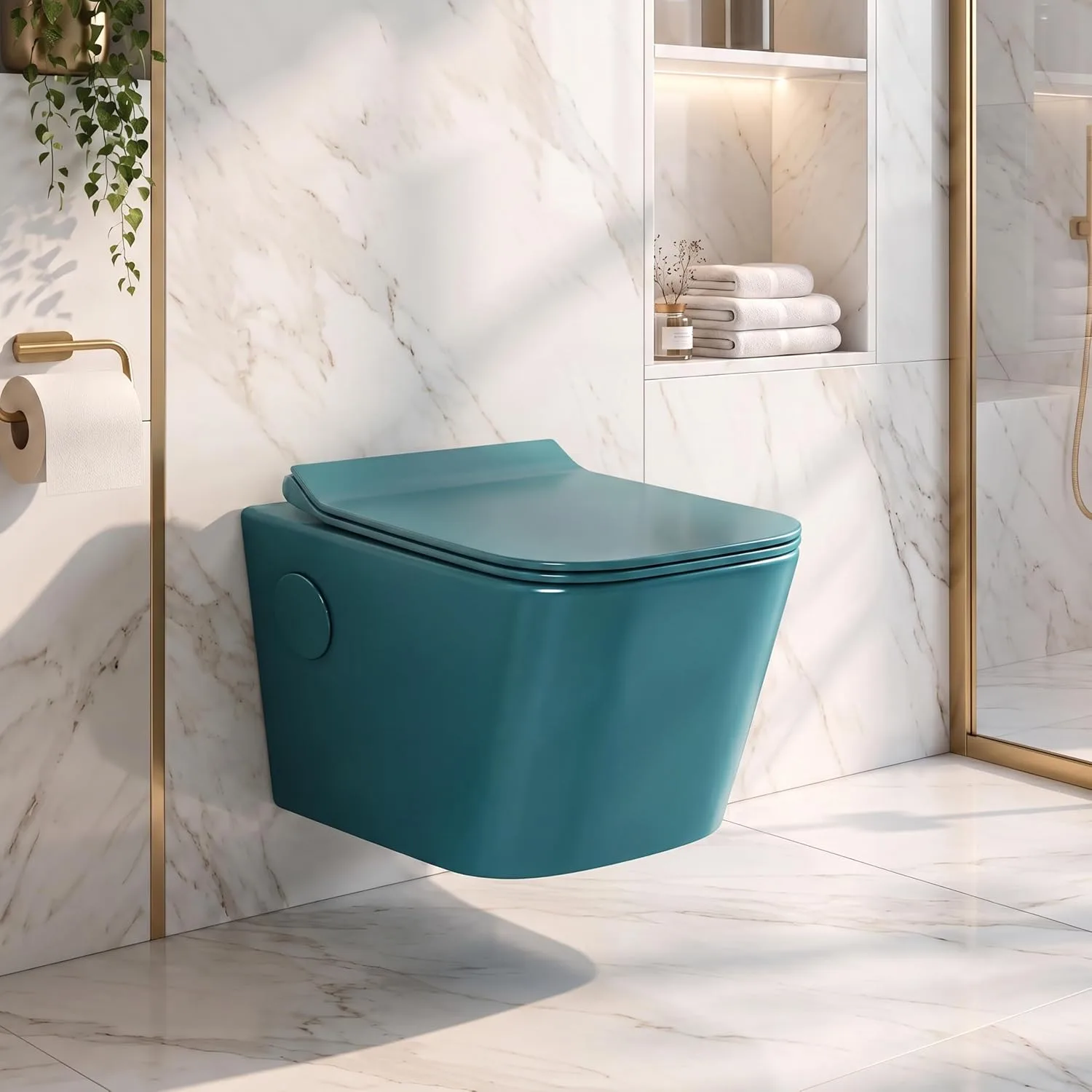 Wall-Hung Commode (Glossy Pink) at ₹12,999