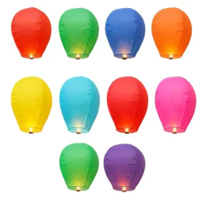 Navkar Carfts Sky Lanterns for Diwali Decoration, Multicolor Flying Paper Lanterns,Festival Decoration Lanterns for Diwali, New Year, Weddin at ₹95