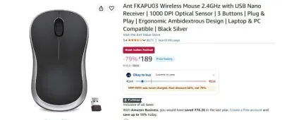 Ant FKAPU03 Wireless Mouse at ₹189