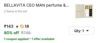 Bellavita Ceo Man Perfume White Oud Combo Citrus Woody Notes Long Lasting at ₹143