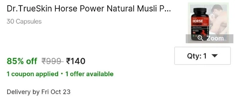 Dr.TrueSkin Horse Power Natural Musli Power Capsules For Men at ₹140
