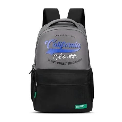 United Colors of Benetton Unisex High-School Backpack CALAFIA | 3-Compartment Organised Daypack with Airmesh Padding | Backpack for School G at ₹559