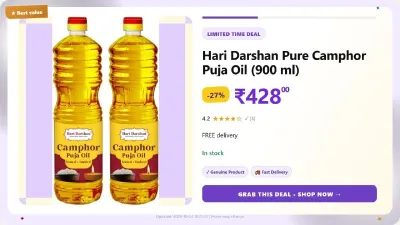 Hari Darshan Pure Camphor Puja Oil (900 ml) at ₹428