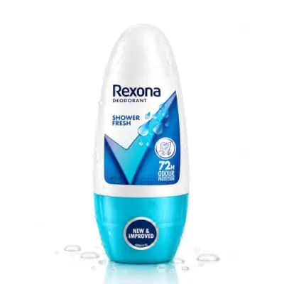Rexona Shower Fresh Underarm Roll On Deodorant For Women, Antiperspirant, Removes Odour, Keeps Skin Fresh & Clean, Alcohol Free, Skin Friend at ₹49