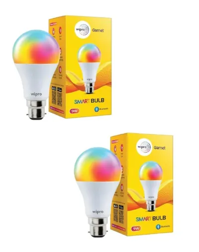 wipro 9W Bluetooth Enabled Smart Bulb B22 | 16 million Colours | Pack of 2 at ₹659