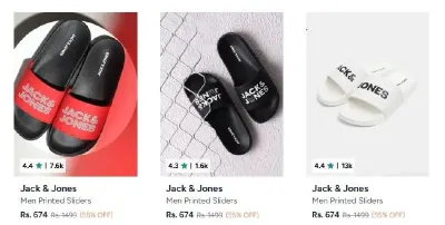 Upto 60% off on Jack and Jones sliders
