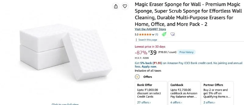 Amazon Limited-Time Deal at ₹39