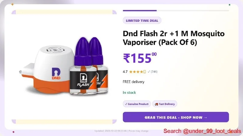 Flash 2R +1 M Mosquito Vaporiser at ₹155