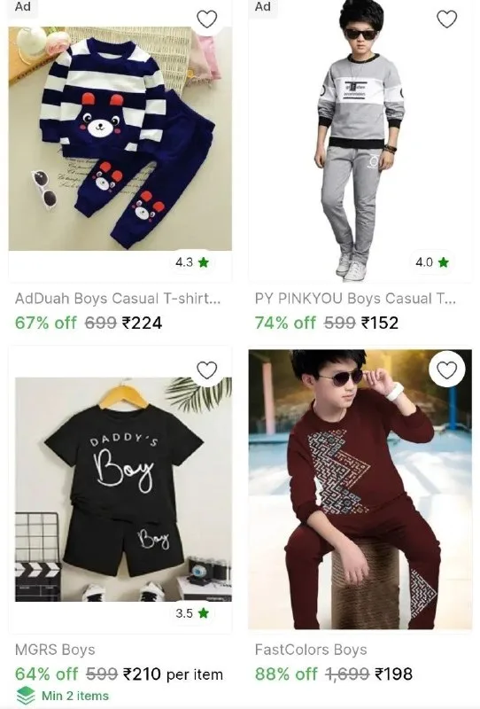 Flat 70% Off on Kids Cloths