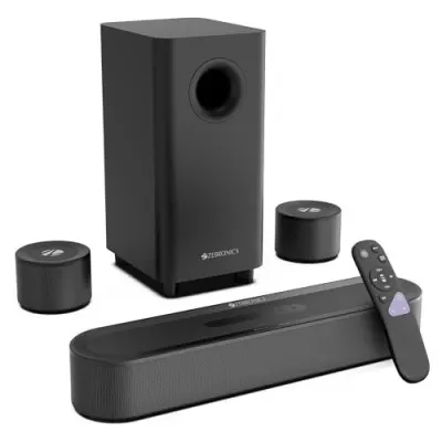 Zebronics 2026 Launch 550W Soundbar with Dolby Atmos, DTS X, 5.1 CH, 13.33cm Wireless Subwoofer & Rear Satellites, LED Display, BT v5.3, HDM at ₹11,49