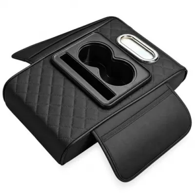 Car Armrest Cushion with Storage Box, Tissue Holder & Cup Ho at ₹599