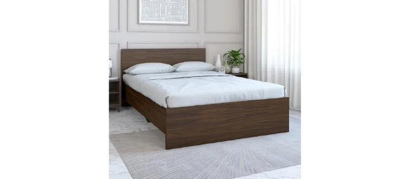 Nilkamal Arthur Wooden Double Bed Without Storage at ₹7,396