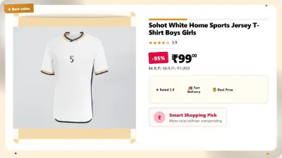 Sohot White Home Sports Jersey T-Shirt Boys Girls at ₹99