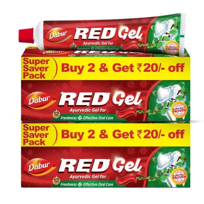 Dabur Red Gel Ayurvedic Toothpaste - 600g (150g x 4) at ₹174