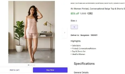 Women's Printed Top & Shorts Set at ₹282