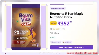 Bournvita 5 Star Magic Nutrition Drink (750 g) at ₹352