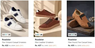 Roadster Sneakers Upto 88% off