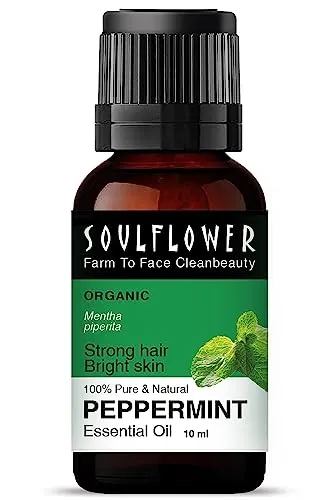 Soulflower Peppermint Esial Oil for Skin & Hair Growth, Hair Fall Control, Scalp |100% Pure & Natural Therapeutic Grade, Undiluted, Ecocert  at ₹97