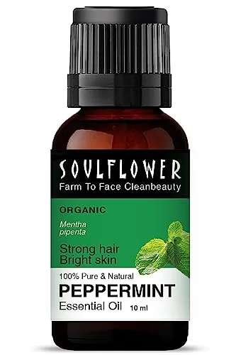 Soulflower Peppermint Esial Oil for Skin & Hair Growth, Hair Fall Control, Scalp |100% Pure & Natural Therapeutic Grade, Undiluted, Ecocert  at ₹97