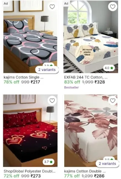 Flat 70% Off on Premium Bedsheets