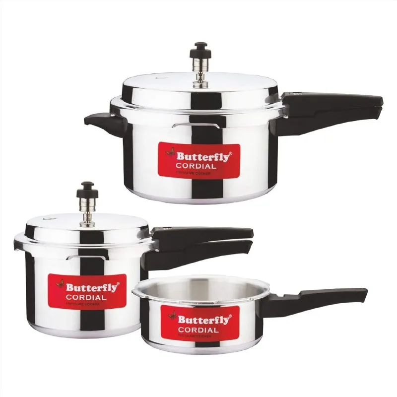 Butterfly Cordial 2, 3 & 5 Litres Pressure Cookers | Outer Lid | Food Grade Virgin Aluminium at ₹1,949
