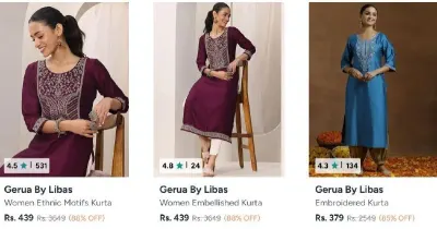 Upto 87% Off On Libas Women Clothing