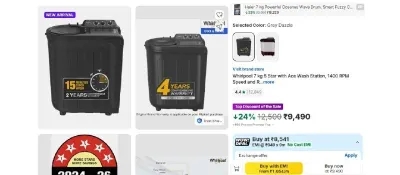Whirlpool 7 kg 5 Star with Ace Wash Station, 1400 RPM Speed at ₹8,541
