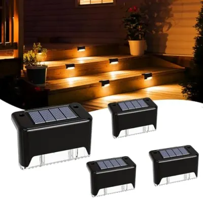 Solar Deck Lights Outdoor, IP65 Waterproof Solar Stair Light at ₹379