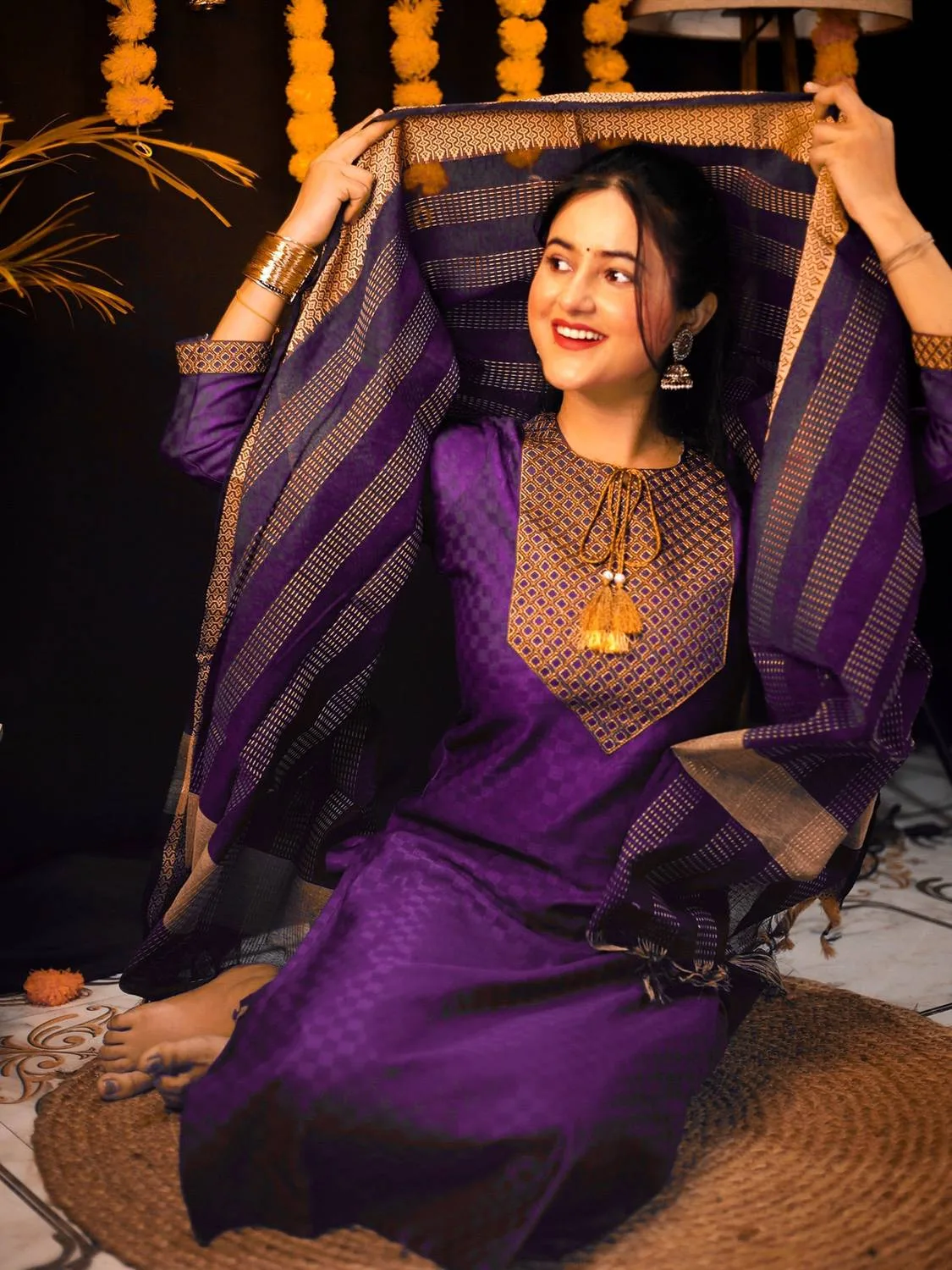 Tibra Attire Women Kurta Pant Dupatta Set at ₹372