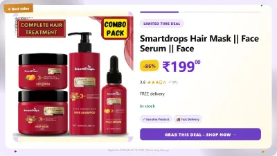 Smartdrops Hair Mask Face Serum Face Cream || Shampoo at ₹199
