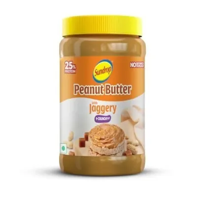 Sundrop High Protein Peanut Butter with Jaggery | Crunchy, 900g | 25g Protein | 7.5g Dietary Fibre | Zero Trans Fat & Refined Sugar | Made w at ₹184