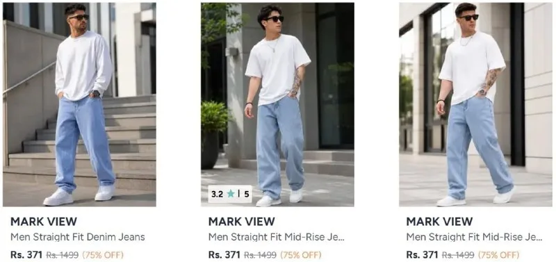Men's Baggy Jeans from ₹352
