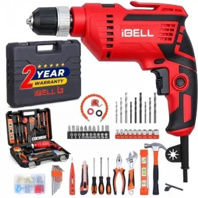 IBELL Professional Tool Kit with Impact Drill TD13-100 | 650W | Copper Armature | 13mm Keyless Auto Chuck | 2800 RPM | 115-Piece Home Esial  at ₹3,298