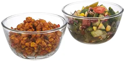Amazon Brand - Solimo Borosilicate Round Glass/Mixing Bowl (Set of 2, 1100 ml) | Transparent at ₹270